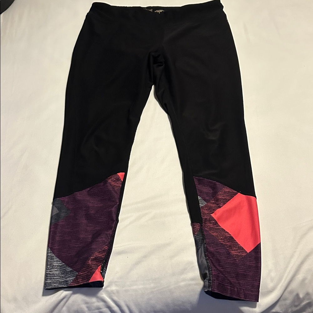 Energy Zone Black Leggings with Pink and Purple Highlights
